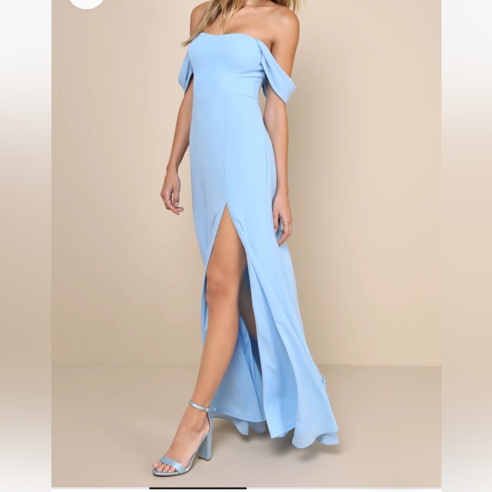 NWT Light Blue Off The Shoulder Maxi Dress